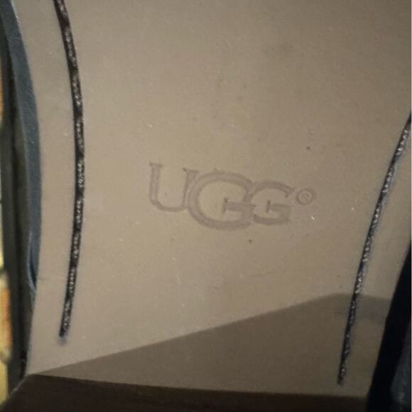 Ugg Women’s Black Leather Oriana Lace Up Side Zip Block Heel Boots Size 9 - Picture 8 of 13